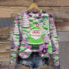 (b, XXXXXL) Pink Jumper for Women Sweatshirt Crewneck Vacation Christmas 3D Digital Printing Cute Loose Pullovers Tops