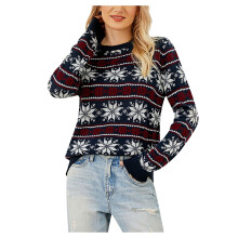 (darkblue, XL) Women's Ugly Christmas Sweater Funny Cute Christmas Tree Snowflake Reindeer Santa Xmas Knitted Pullover Jumper Tops