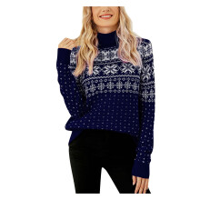 (darkblue, S) Women's Ugly Christmas Sweater Funny Cute Christmas Tree Snowflake Reindeer Santa Xmas Knitted Pullover Jumper Tops