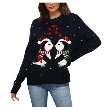 (darkblue, M) Women's Ugly Christmas Sweater Funny Cute Christmas Tree Snowflake Reindeer Santa Xmas Knitted Pullover Jumper Tops