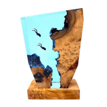 Seabed World Organism Resin Table Light Marine Art Decoration Lamp Diving Cave Exploration Theme Night Light Usb Chargeb