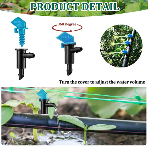 20Pcs Drip Irrigation Emitters 4L Adjustable Garden Drippers for Trees and Shrubs Precise Water Control 2