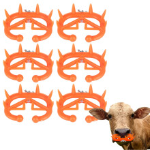 6Pcs Calf Weaner Rings Adjustable Cattle Nose Clips Effective Weaning Aid Red Durable Livestock Set
