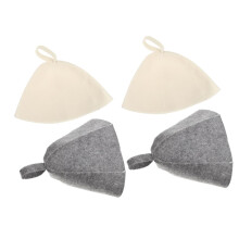 4pcs Felt Sauna Hat Set for Women and Men, Heat Protection and Hairstyle Preservation