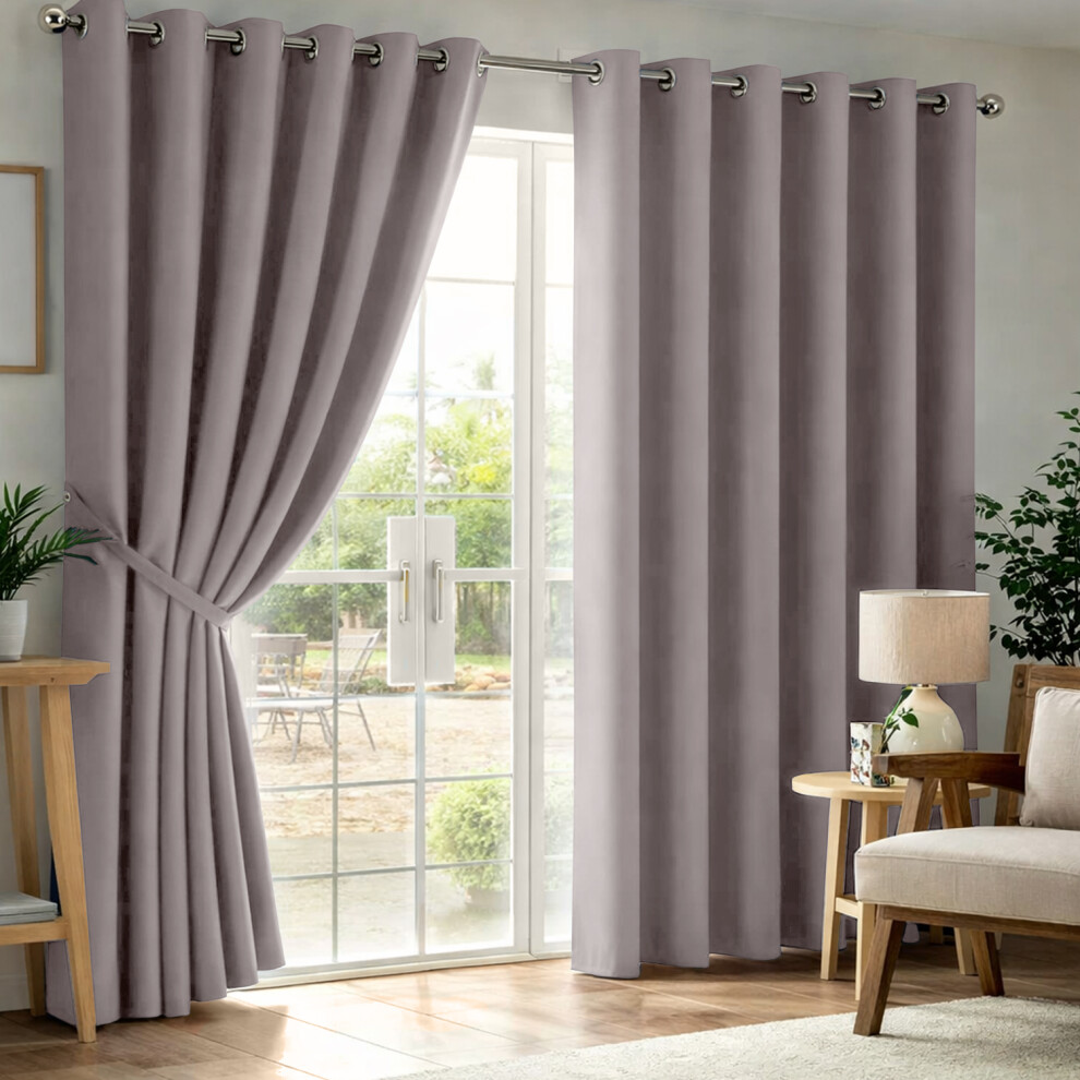 Imperial Rooms (46" X 54"- 117Cm X 137Cm, Mocha Blackout) 100% Blackout Thermal Insulated Darkening Curtains Living Room Bedroom Brown