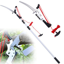 2 in 1 Telescopic Pole Saw Tree Pruner, Extendable 7.5M Aluminum Handle for Branch Cutting
