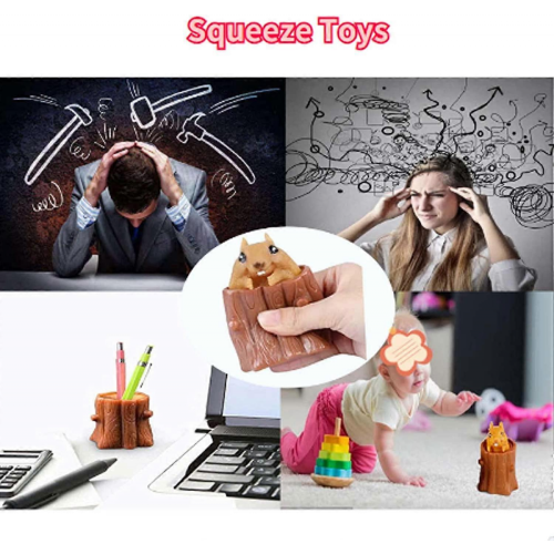 Σετ 2 παιχνιδιών σκίουρου Squeeze Evil Squirrel Cup Relief Stress, Sensory Fidget Toys 1