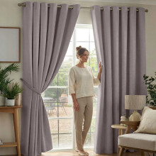 (66" x 72"- 168cm x 183cm, Mocha Blackout) 100% Blackout Thermal Insulated Darkening Curtains Living Room Bedroom