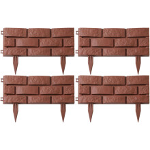 Weather Resistant Garden Edging Panels 4Pcs 16x12in Interlocking Plastic Lawn Border Decorative Flower Bed Fence