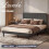 Levede Double Bed Frame with Adjustable Headboard Velvet Upholstered Dark Grey 1