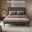 Levede Double Bed Frame with Adjustable Headboard Velvet Upholstered Dark Grey 6