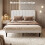 Levede Double Bed Frame Upholstered Platform Bedframe Adjustable Headboard White 6