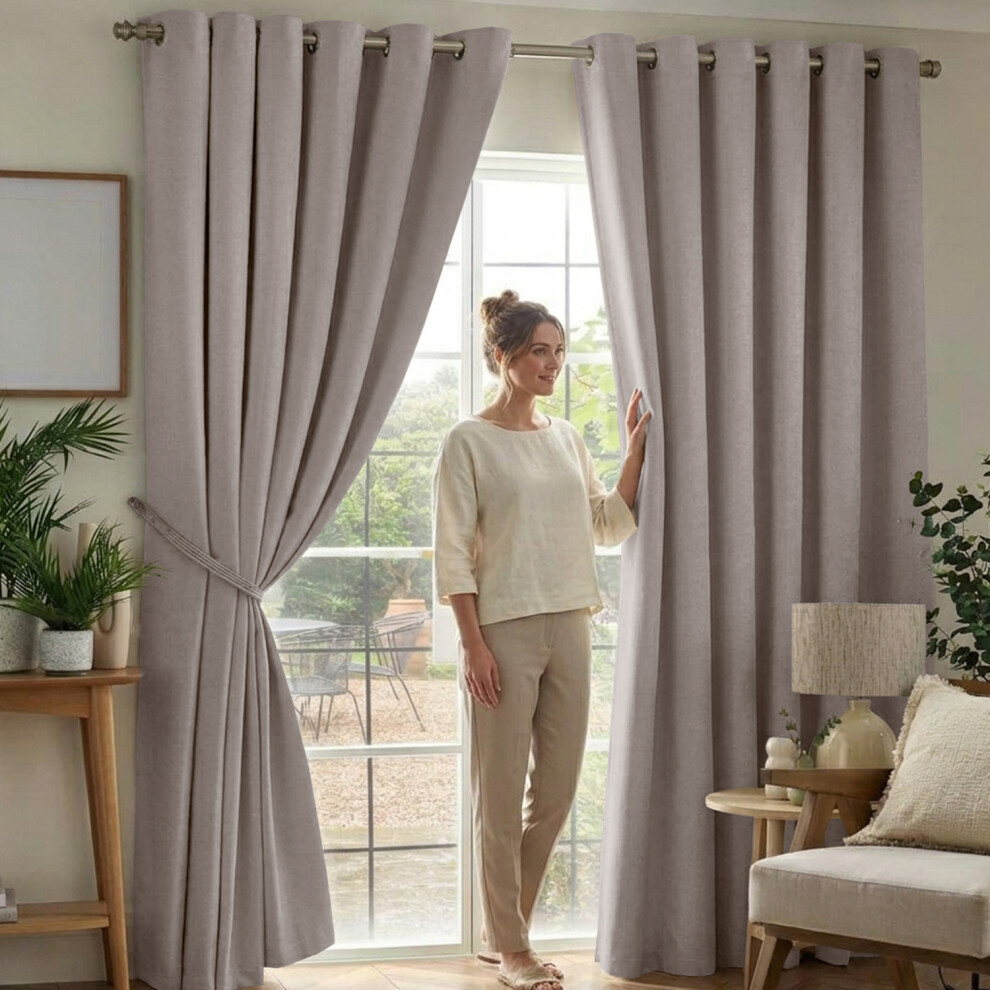Imperial Rooms (90" X 90"- 228Cm X 228Cm, Beige Blackout) 100% Blackout Thermal Insulated Darkening Curtains Living Room Bedroom Cream
