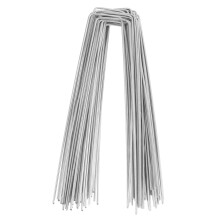100pcs UShaped Landscape Staples Metal Garden Stakes with Beveled Tip and Flat Head for Outdoor Anchoring