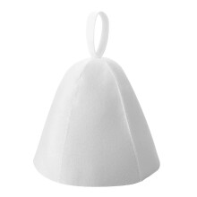 Sauna Hat White Felt Heat Insulating Cap for Steam Room Heat Protection Lightweight 25x23cm