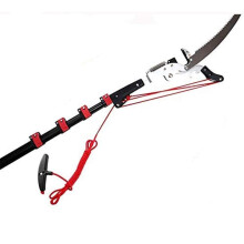 20FT Telescopic Tree Pruner with Ratchet Cutting Head and Detachable Saw Blade, Lightweight Aluminum Handle