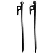2pcs Heavy Duty Cast Iron Tent Stakes for Hard Ground, Wind Resistant Camping Pegs for Outdoor Canopies