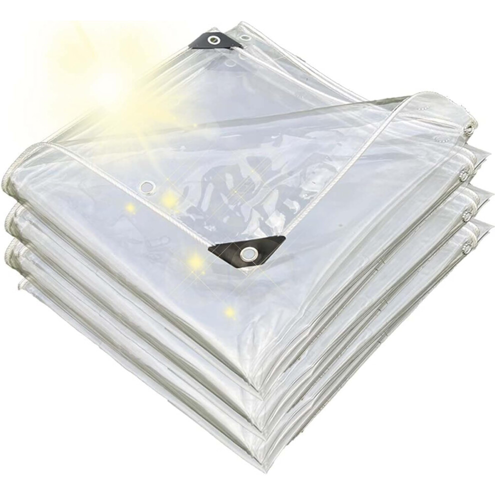 Clear Waterproof Tarpaulin 16.4X32.8ft Heavy Duty Pvc Tarp With Reinforced Eyelets For Outdoor Garden Camping 9351714415484