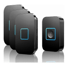 Wireless Doorbell, Wireless Doorbell Set, 400m Range IP55 Waterproof Outdoor Front Doorbell with 3 Plug-in Receivers, 60 Melodies, 5 Volume Levels, Ju