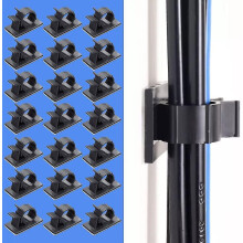 50pcs Adhesive Adjustable Cable Clips, Premium 3m Adhesive Nylon Wire Cable Clamps, Cable Ties For Desk Organizer, Computer Electrical Cord (black)