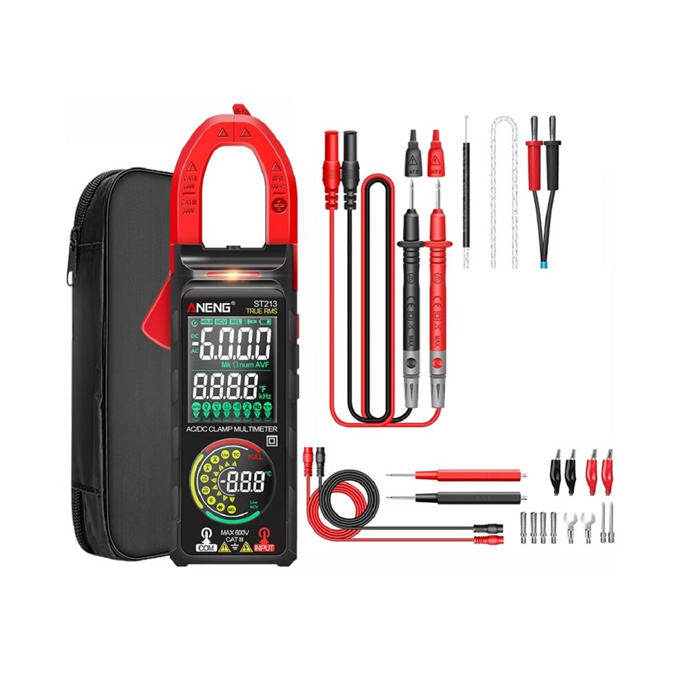 Aneng Digital Clamp Meter /Ac Current 6000 Counts 400A Amp Multimeter Large Color Screen Voltage Tester Red 6033402114673