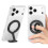 Magnetic Phone Holder, Multi-Functional Foldable, Portable Desktop Rotating Ring Holder Silver 3