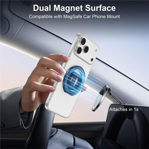 Magnetic Phone Holder, Multi-Functional Foldable, Portable Desktop Rotating Ring Holder Silver