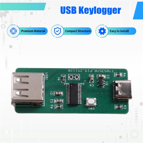 USB Keylogger Near-Source Attack and Defense Penetration Tool Keystroke Logging Tool Cyclic Recording of Input Character 1