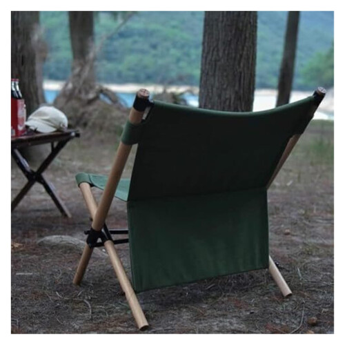 Lightweight Folding Camping Chair with Ergonomic Support and Breathable Canvas Seat, Solid Wood Frame Blue 1