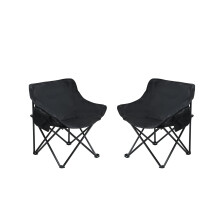 2 Pack Lightweight Folding Camping Chairs with Carry Bag, Durable Steel Frame and Side Pocket