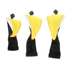 Golf Head Covers Set 3Pcs Elastic Fit Scratch‑Resistant Protection for Driver Putter Fairway Woods