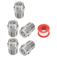 5 Pcs 1/4 Inch NPT Stainless Steel Pressure Washer Nozzles, 15 Degree Spray Tips Set for Undercarriage Cleaner