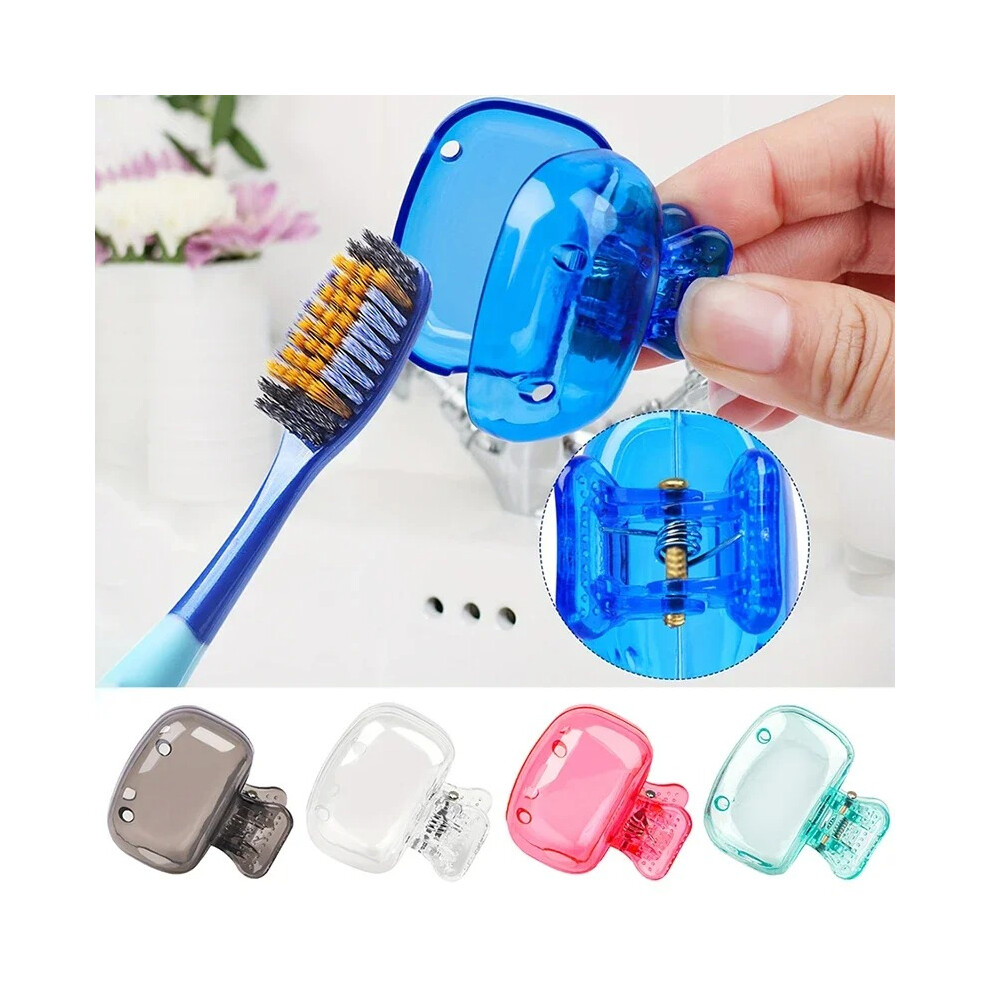 2PCS Travel Toothbrush Head Cover Portable Toothbrush Protector Cap Plastic Clip Case Hygienic Brush Holder