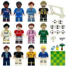 12 PCS World-class Soccer Stars Manchester City Real Madrid Manchester United Building Blocks Toys for Collection & Display
