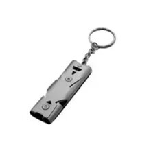 Emergency Survival Whistle 10Pcs Double Tube  Decibel Stainless Steel Keychain for Outdoor Camping