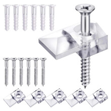 Mirror Hanging Clips 40 Sets Clear Glass Mirror Mounting Kit for Secure Wall Installation