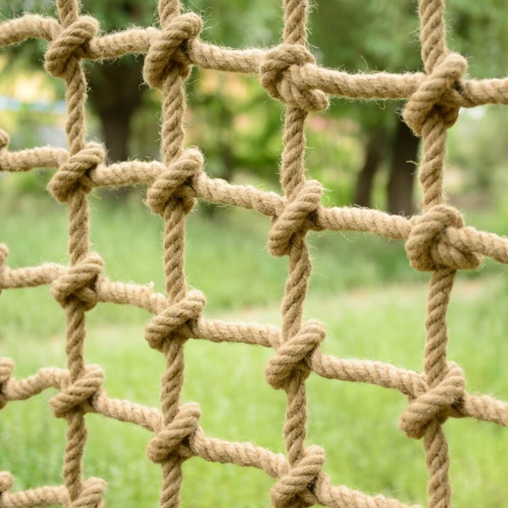 Jute Rope Net 1.5m x 8m HeavyDuty Hemp Safety Net for Balcony Stair Treehouse Kids Pets