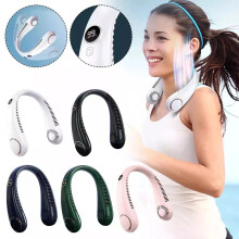 (Pink) Portable Neck Fan, Rechargeable Bladeless Cooling Fan, Hands Free Wearable for Summer Travel Office Home
