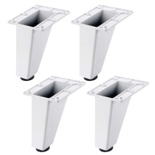 Adjustable Aluminum Furniture Legs 8cm White, Metal Sofa Legs with Noise Reduction and Waterproof Finish