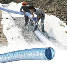 2 Inch Flexible Perforated French Drain Pipe with Spiral Reinforcement, Expandable Landscape Yard Drain Tube for Retaining Wall