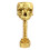 Skull Planter Spine Stand Set - Resin, 11.6in Gold 2