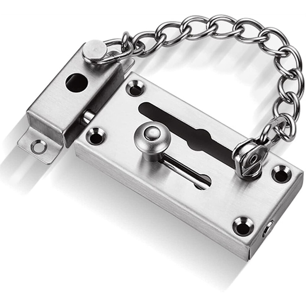 Heavy Duty Stainless Steel Door Chain Lock For Home Security, Antitheft Safety Latch With Polished Finish 9073542937494