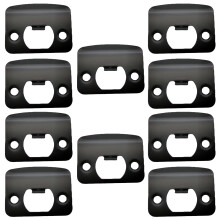 10 Pack Stainless Steel Door Strike Plates Set, Matte Black Deadbolt Strike Plate, Enhanced Door Security