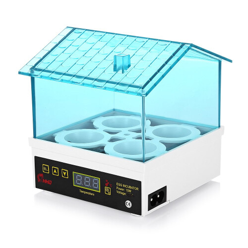 Mini Egg Incubator with Precise Temperature Control and RealTime Display for 4 Chicken or Quail Eggs