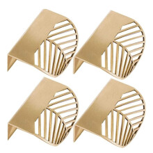 4pcs Leaf Shape Brass Cabinet Handles Gold Drawer Pull Knobs, Elegant Durable Design for Kitchen Cabinets