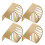 4pcs Leaf Shape Brass Cabinet Handles Gold Drawer Pull Knobs, Elegant Durable Design for Kitchen Cabinets 1