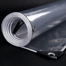 Clear PVC Tarpaulin 3x3m Heavy Duty Vinyl Tarp with Grommets Tear‑Resistant Waterproof for Patio Greenhouse and Camping