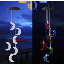 Wind Chime Lights Outdoor Solar Garden Decor Home Use for Lawn Crescent Moon Shape