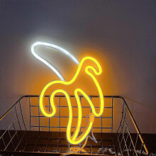 Banana Neon Led Neon Wall Mount Neon For Home Decor Battery And Usb Operated Neon Night Light Neon Sign Lights Up Kids Bedroom Party Christmas Weddin