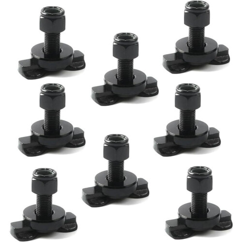8 Pcs L-Track Double Lug Threaded Stud Nut Fitting Tie Down Used with L Track Rail compatible Truck Bed,Tr